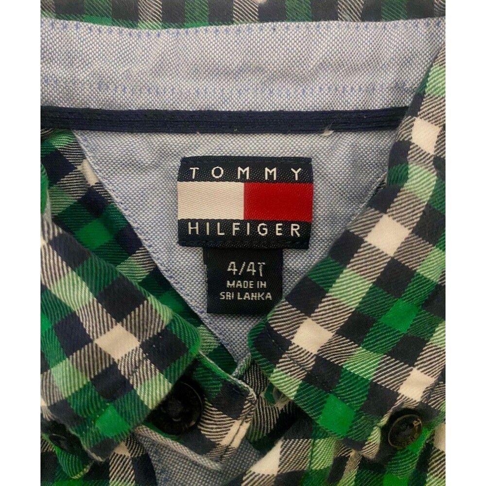 Tommy Hilfiger 4T Green Plaid Button Down Shirt Baby Gap 3T Jean Holiday Outfit